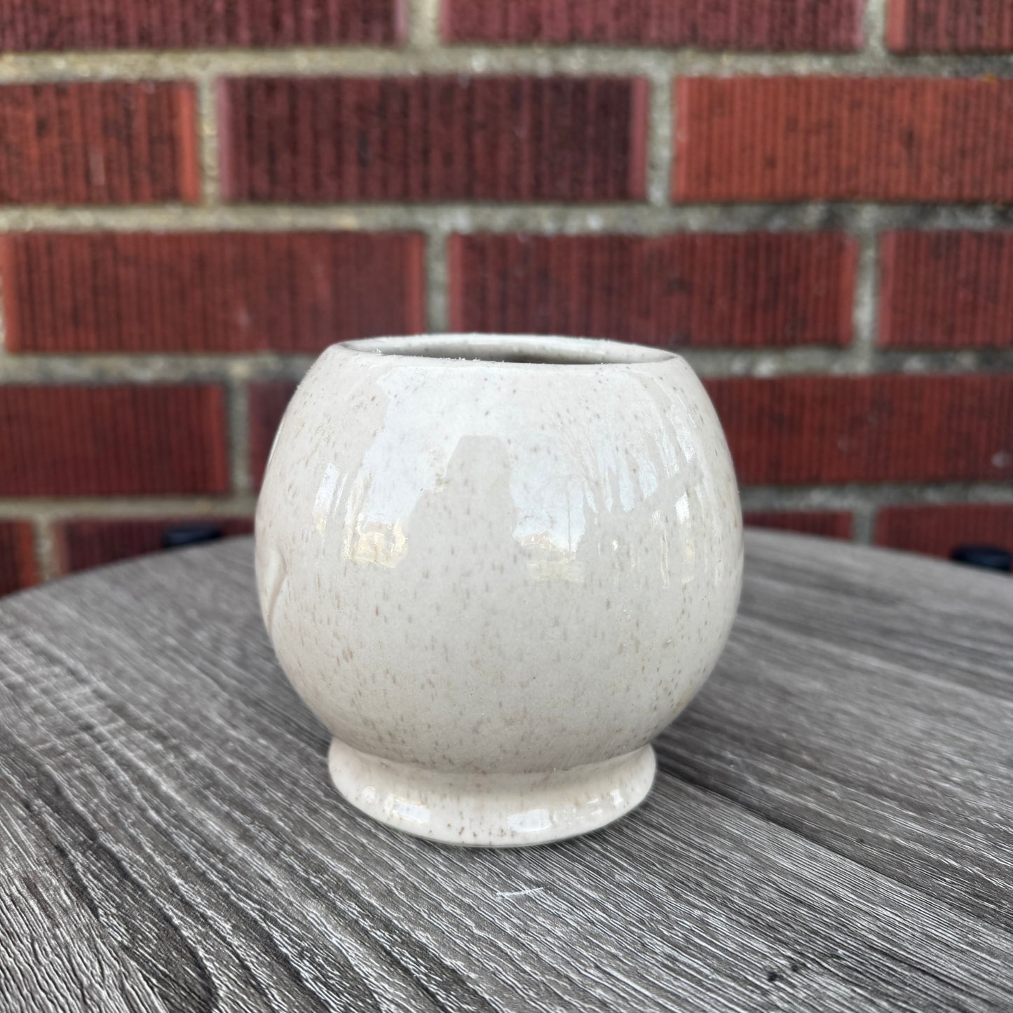 Vintage McCoy Smiley Face Mug (Speckled Beige)