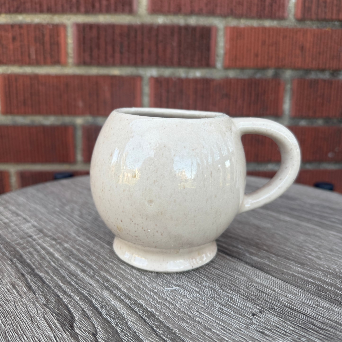 Vintage McCoy Smiley Face Mug (Speckled Beige)