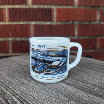 Vintage 1971 Wintersville Ohio Milk Glass Mug