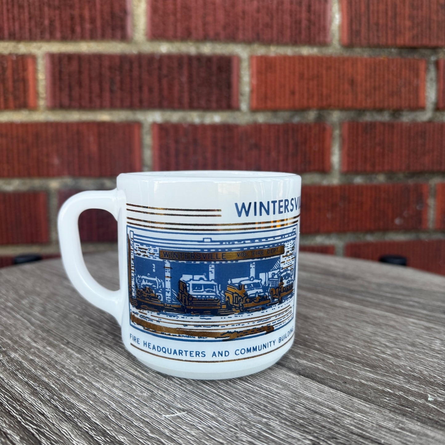 Vintage 1971 Wintersville Ohio Milk Glass Mug