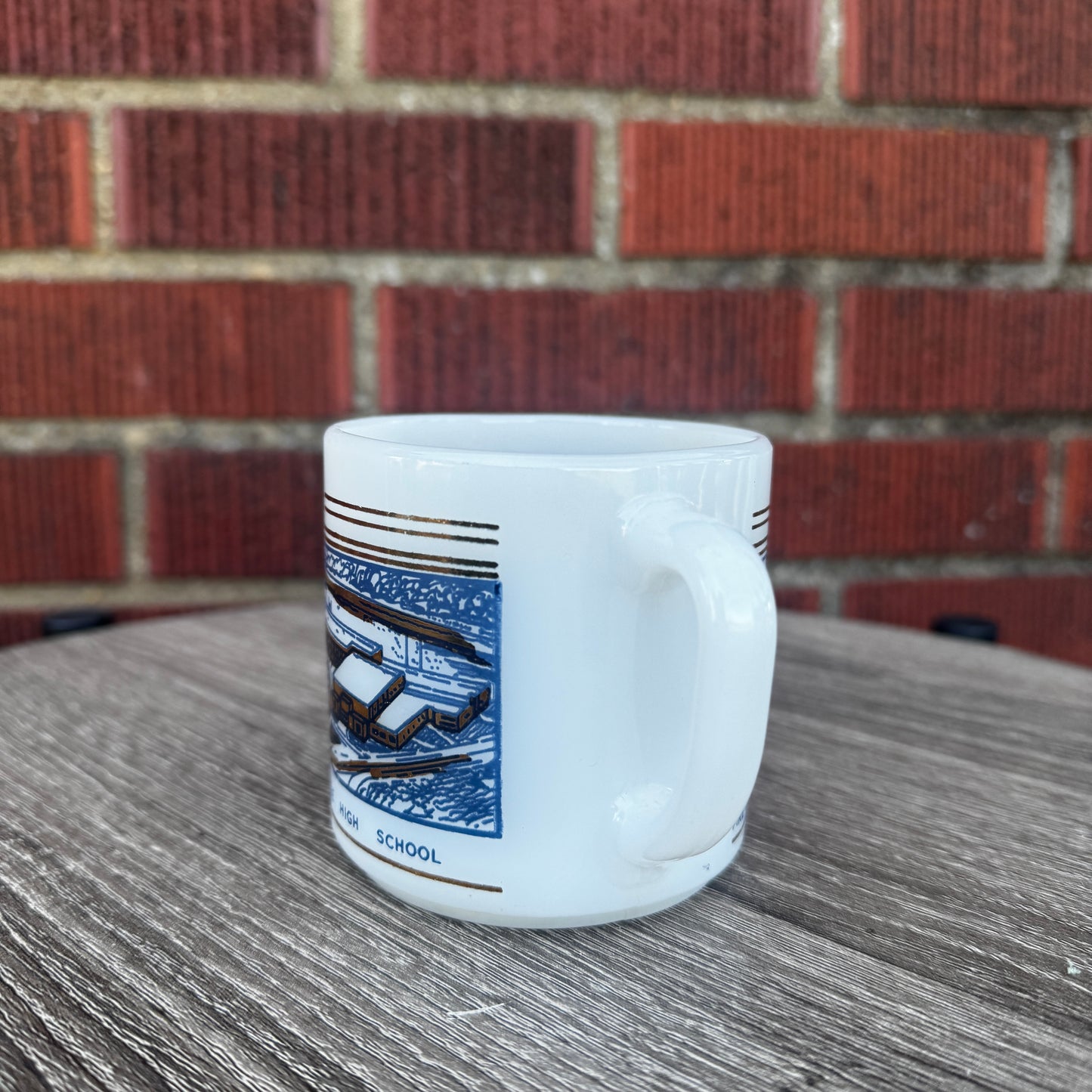 Vintage 1971 Wintersville Ohio Milk Glass Mug