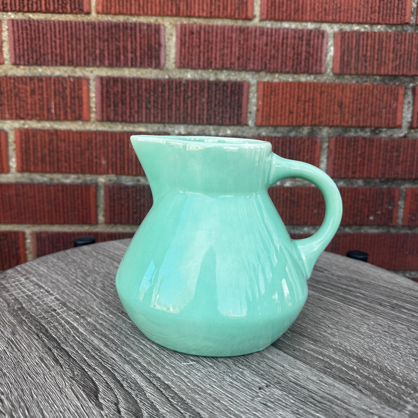 Vintage Teal Ceramic Pitcher