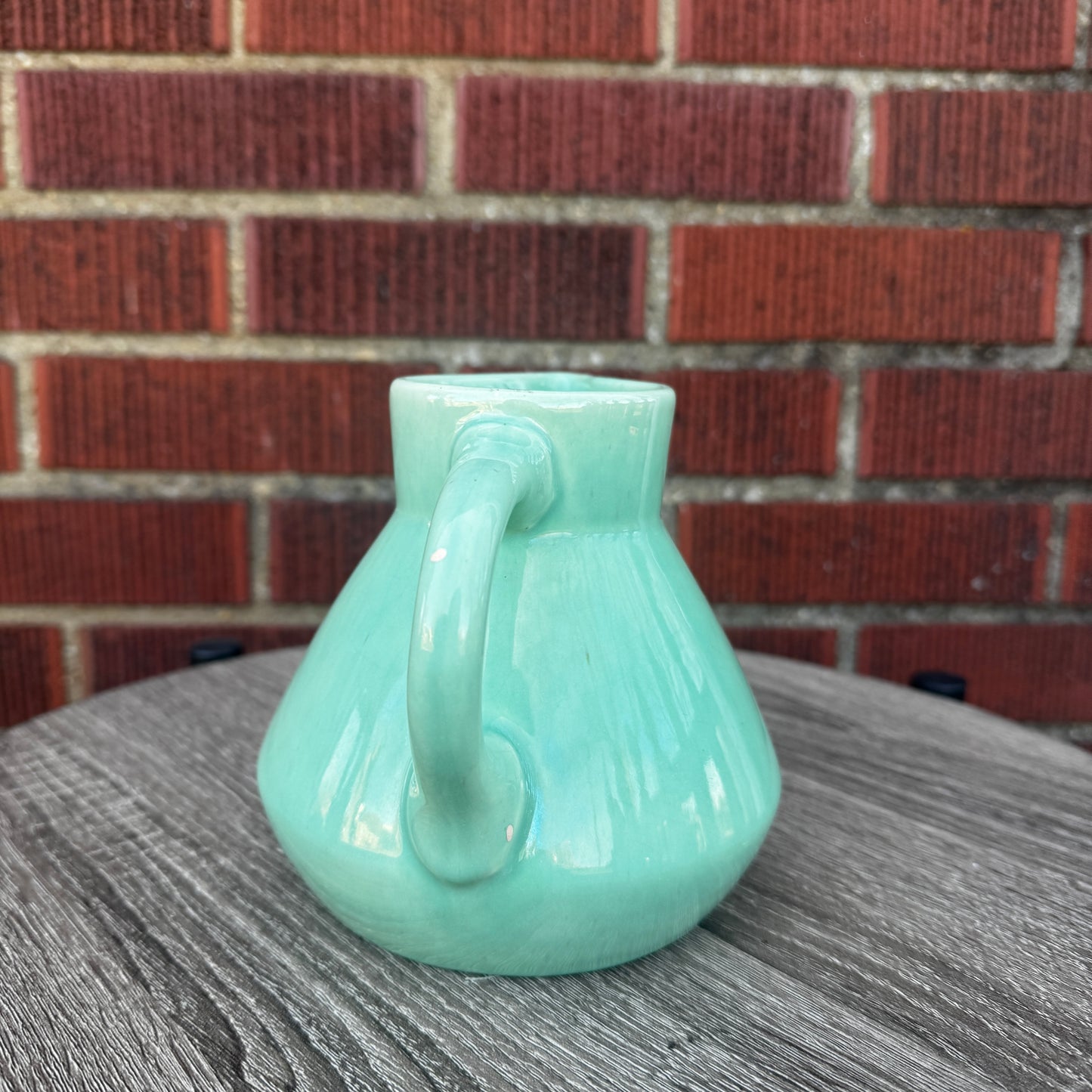 Vintage Teal Ceramic Pitcher