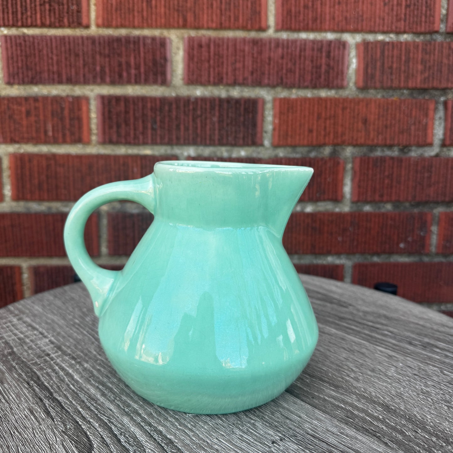 Vintage Teal Ceramic Pitcher
