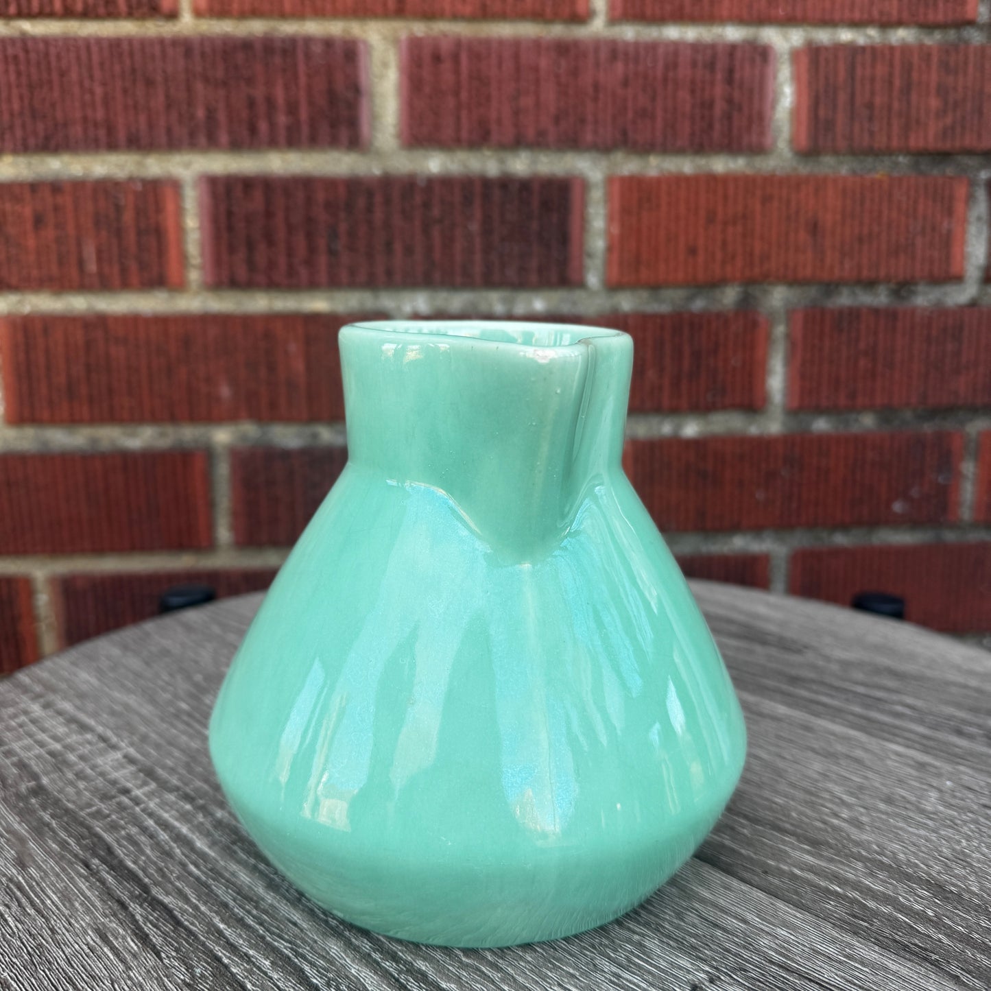 Vintage Teal Ceramic Pitcher