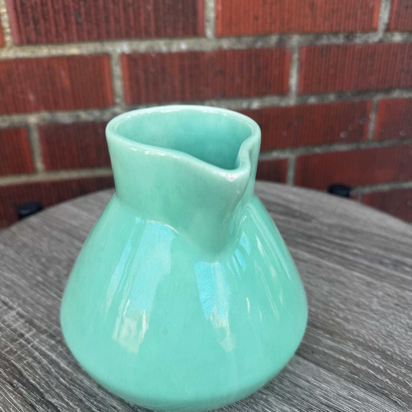 Vintage Teal Ceramic Pitcher