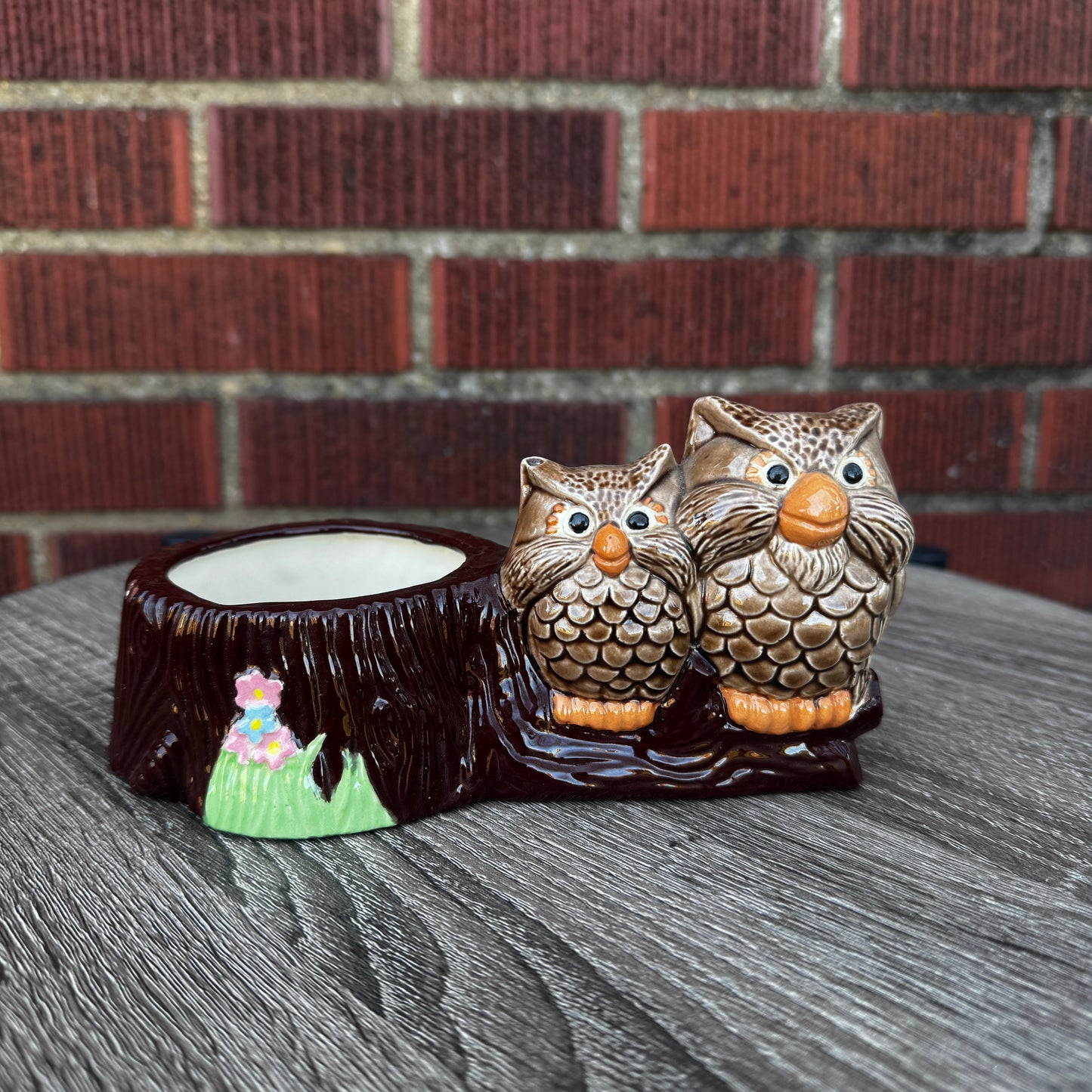 Ceramic Owl Family Planter