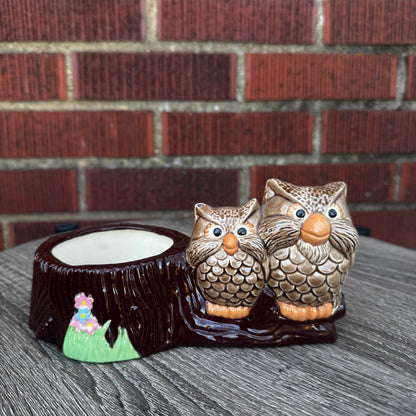 Ceramic Owl Family Planter