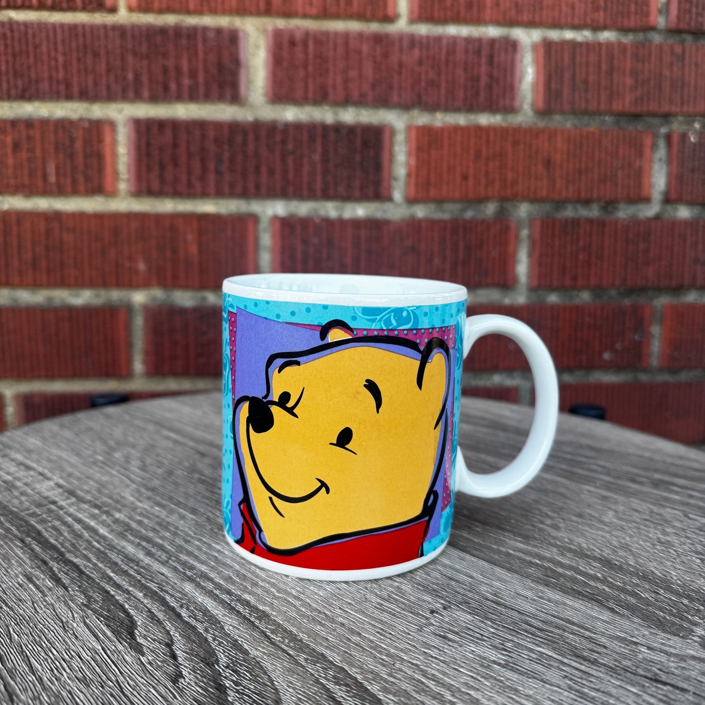 Vintage Disney Winnie the Pooh Ceramic Mug (Blue & Purple)