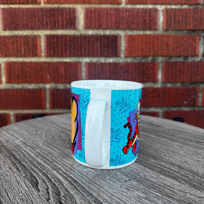 Vintage Disney Winnie the Pooh Ceramic Mug (Blue & Purple)