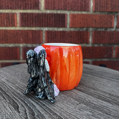 Vintage Ceramic Jack O' Lantern Mug w/ Vulture Handle