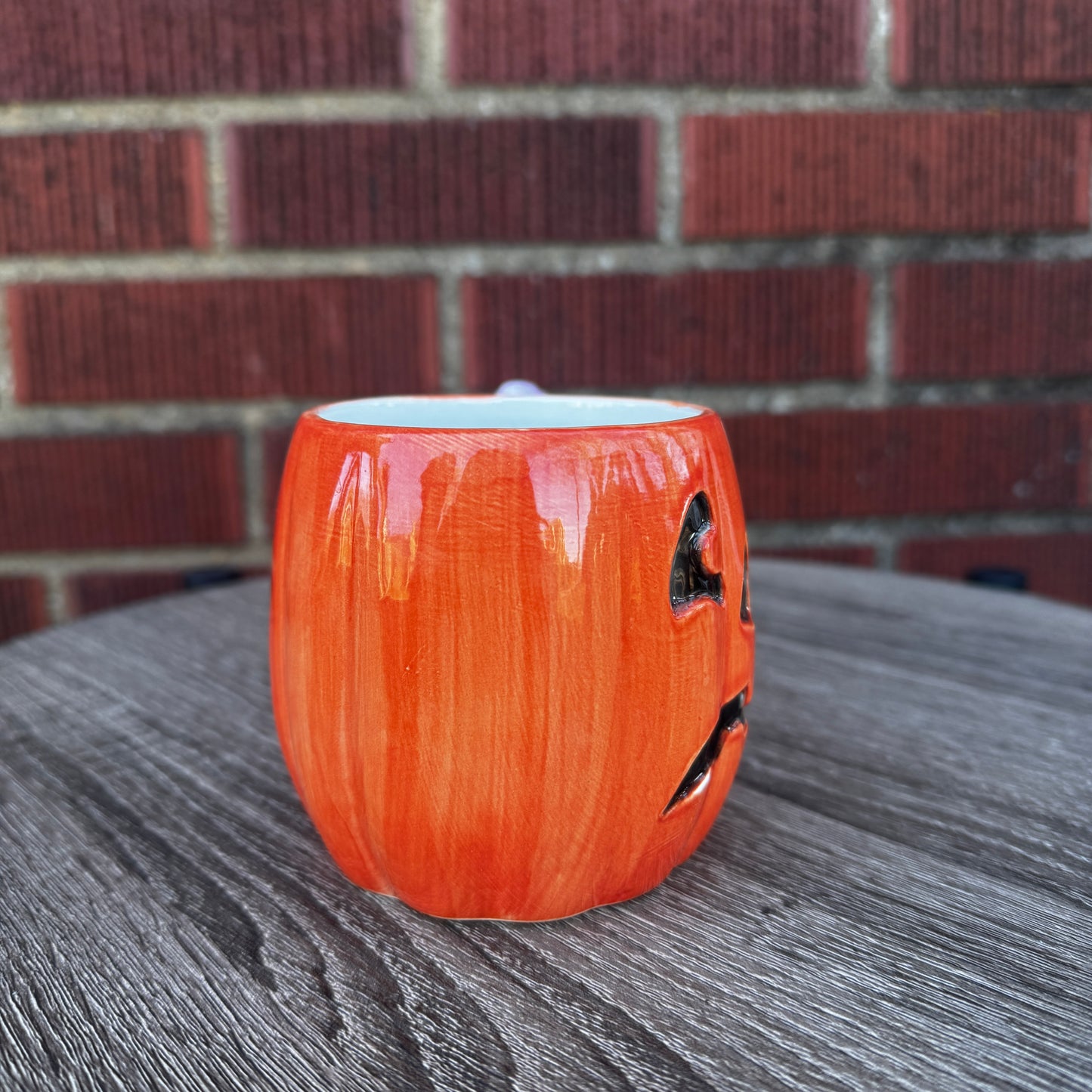 Vintage Ceramic Jack O' Lantern Mug w/ Vulture Handle