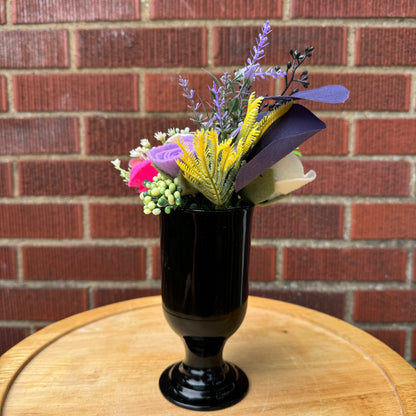 Black Pedestal Mug Vase