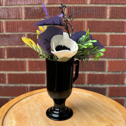 Black Pedestal Mug Vase