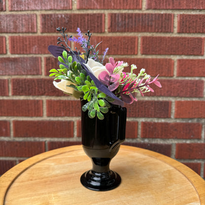 Black Pedestal Mug Vase