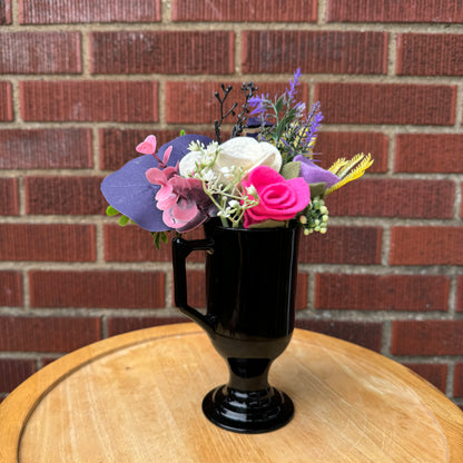 Black Pedestal Mug Vase