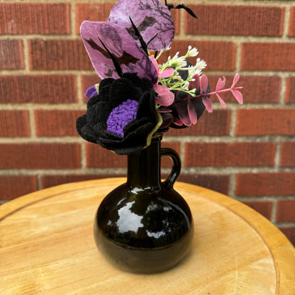 Black Glass Bottle Vase