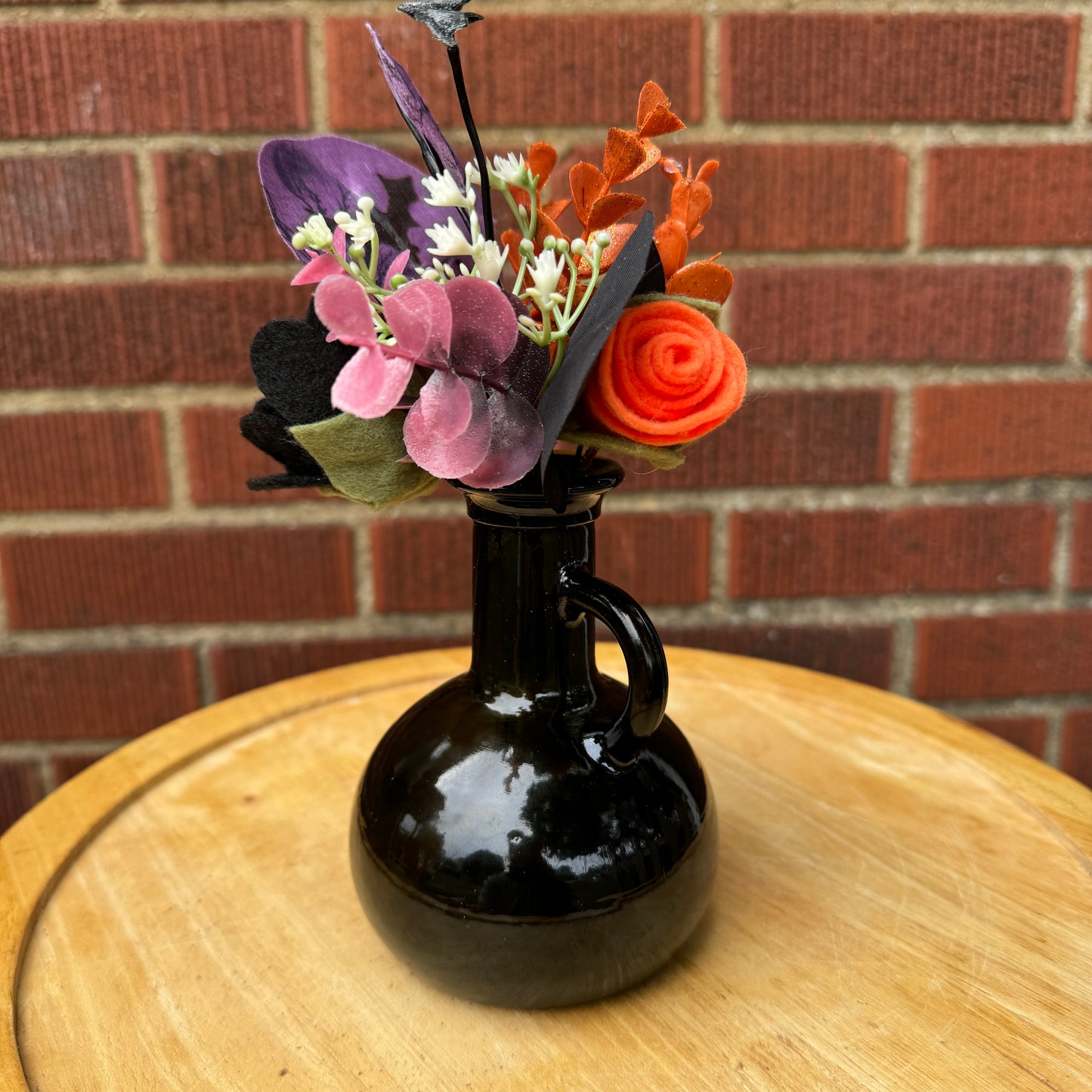 Black Glass Bottle Vase