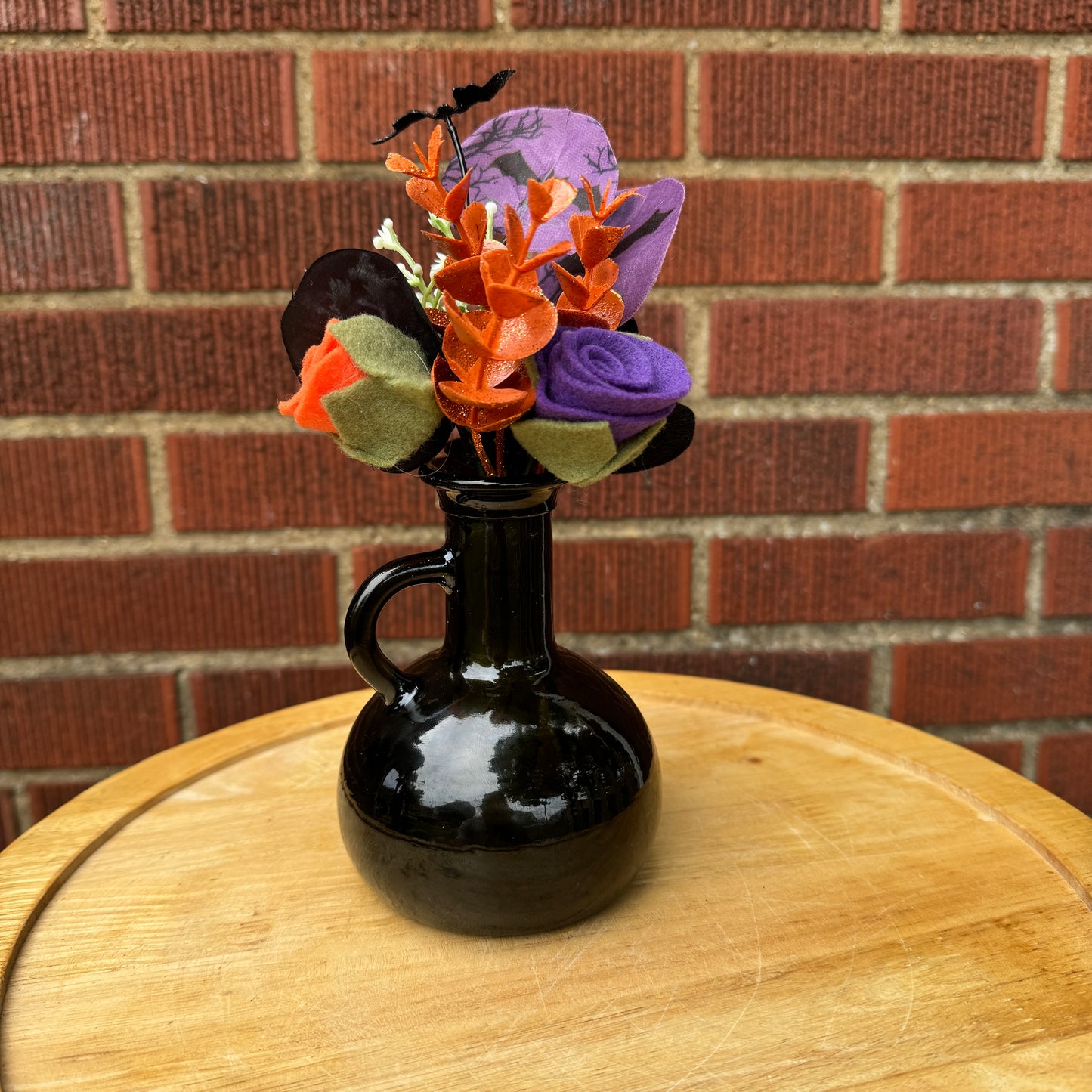 Black Glass Bottle Vase