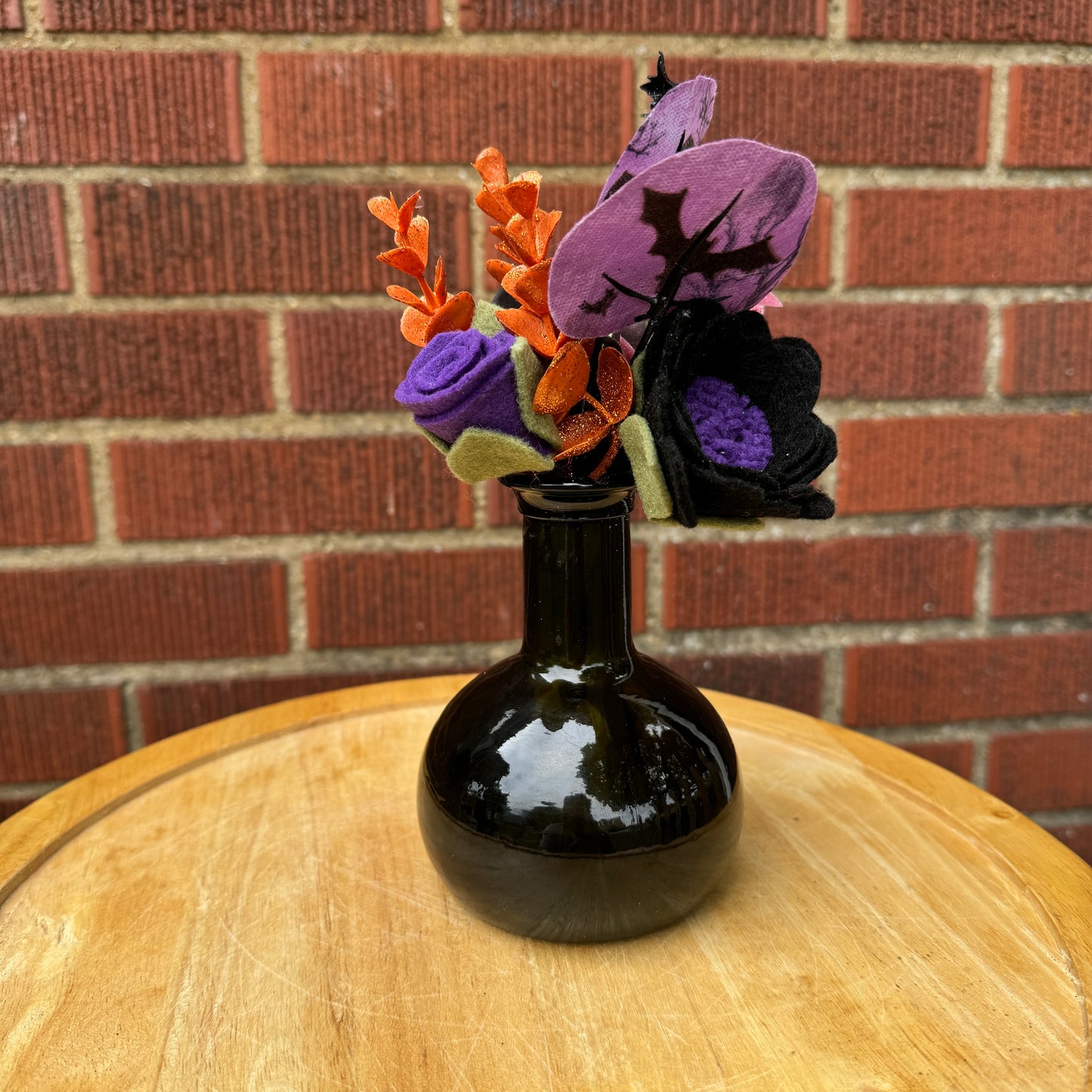 Black Glass Bottle Vase