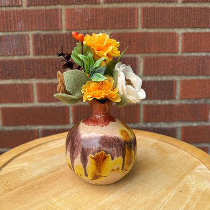 Tan/Brown Drip Glaze Pitcher Vase