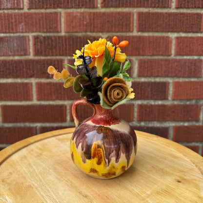 Tan/Brown Drip Glaze Pitcher Vase