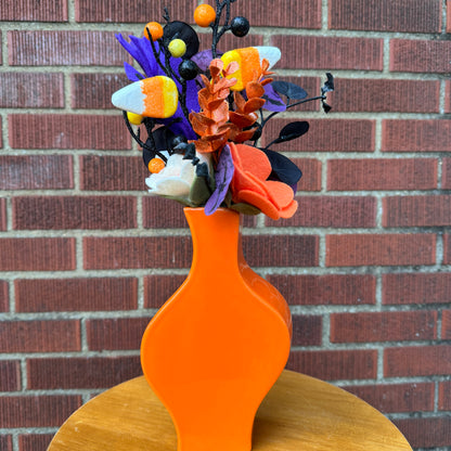 Wavy Orange Halloween Vase