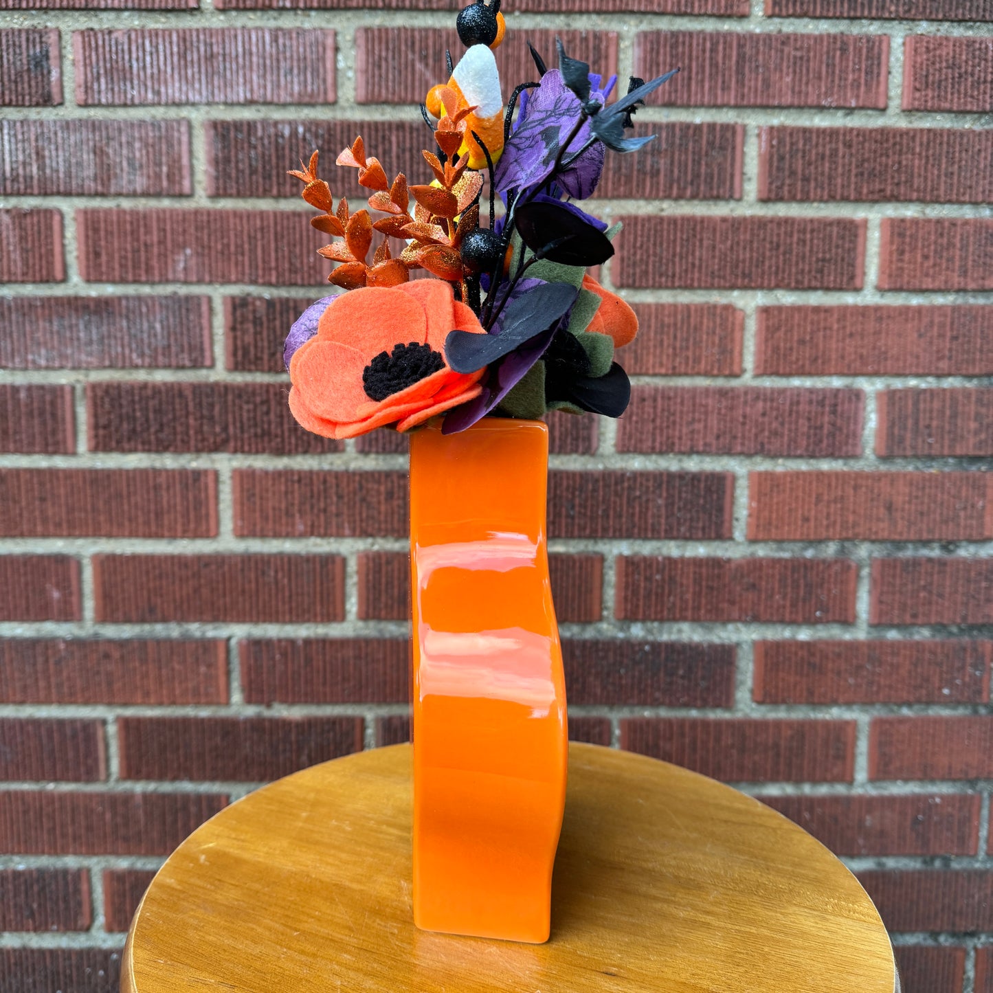 Wavy Orange Halloween Vase