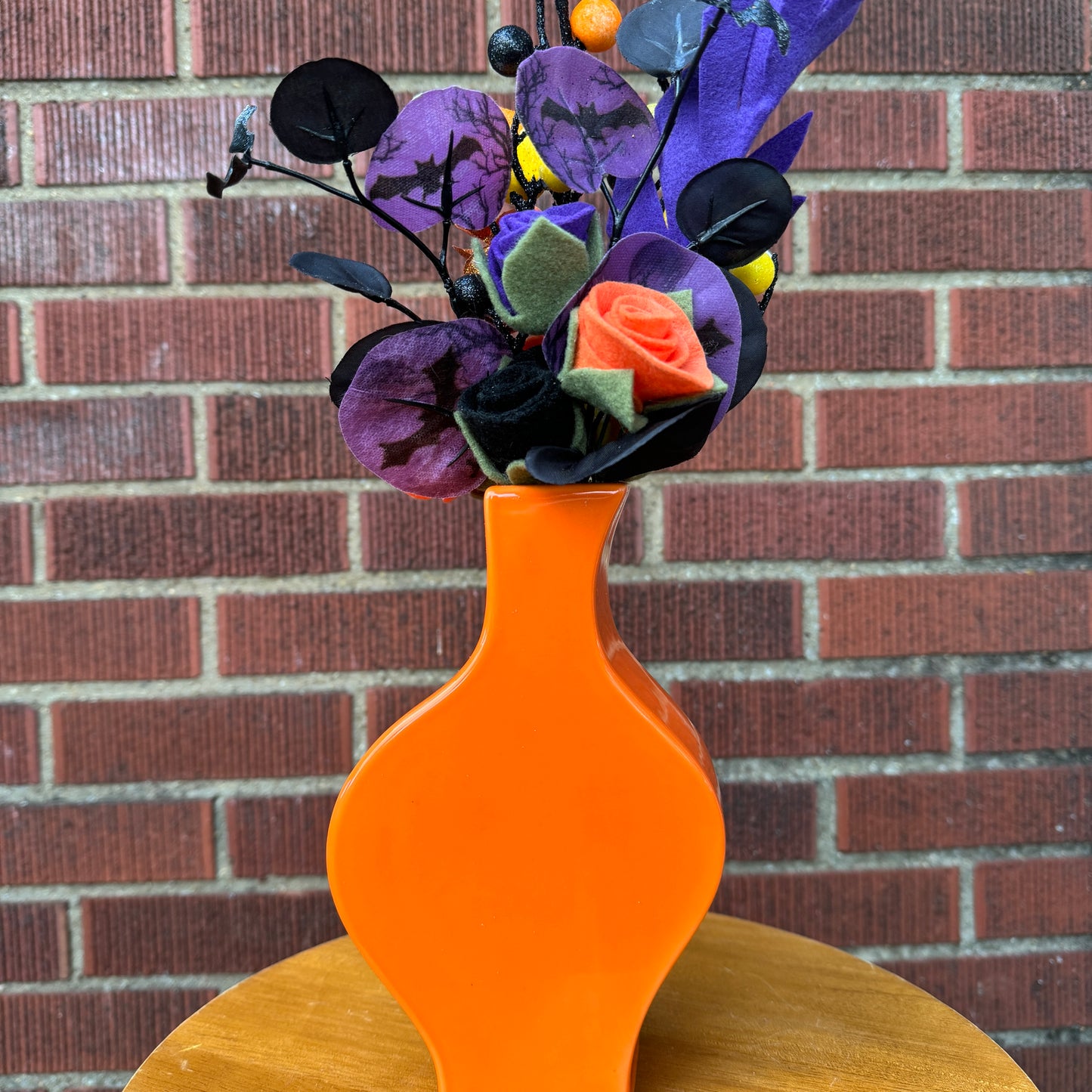 Wavy Orange Halloween Vase