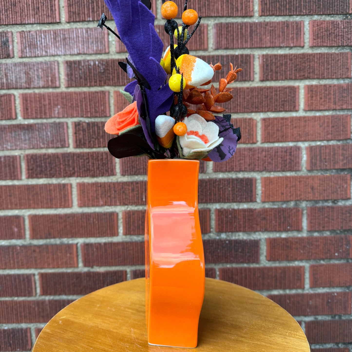 Wavy Orange Halloween Vase