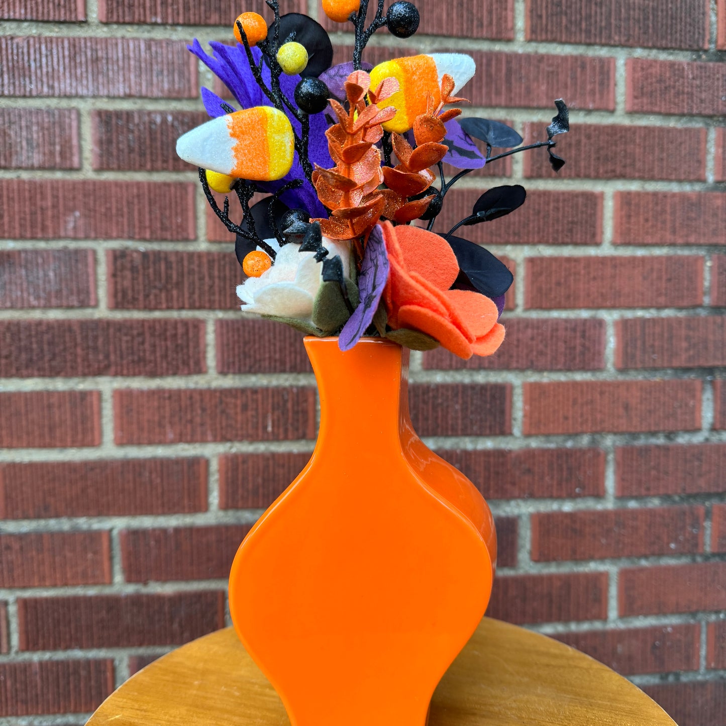 Wavy Orange Halloween Vase