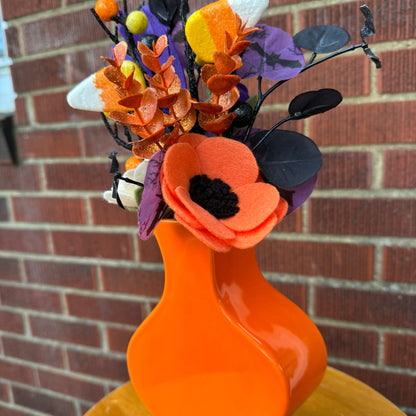 Wavy Orange Halloween Vase