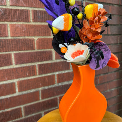 Wavy Orange Halloween Vase