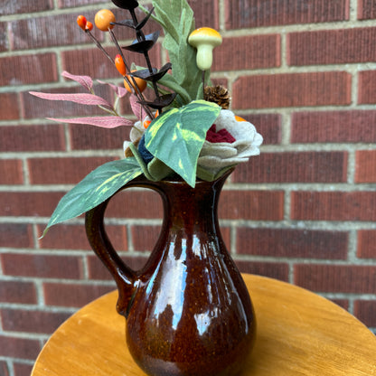 Ceramic & Brown Pitcher Vase