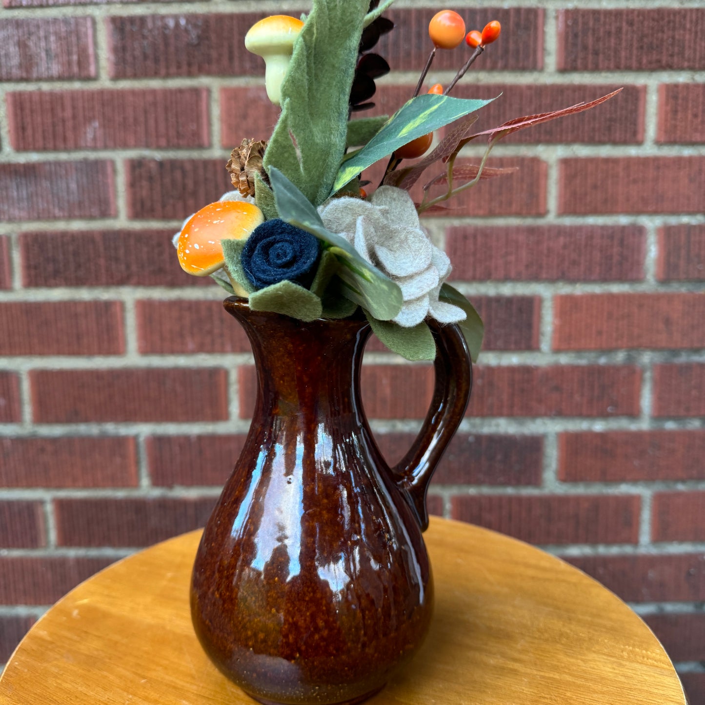 Ceramic & Brown Pitcher Vase