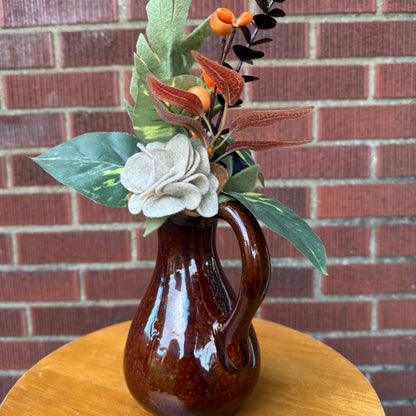 Ceramic & Brown Pitcher Vase