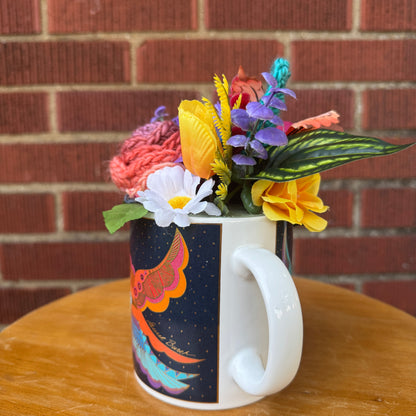 1991 Laurel Birch "Night Birds" Mug Bouquet