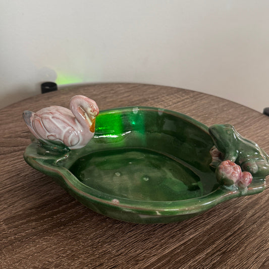 Vintage Swan & Frog Trinket Dish (Made in Japan)