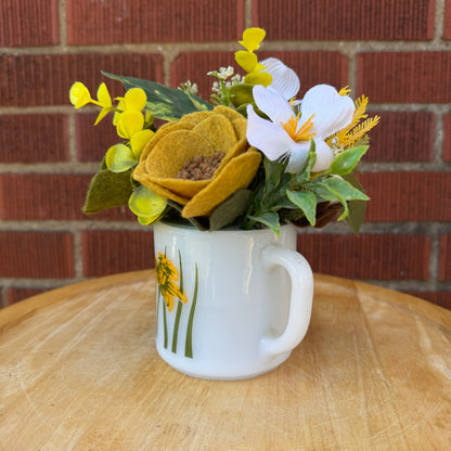 Yellow Daffodil Mug Bouquet