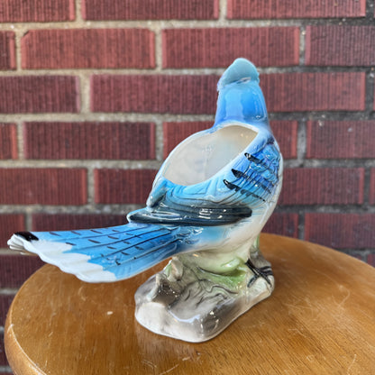 Vintage Lefton Blue Jay Planter