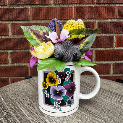Vintage Floral Pansies Mug