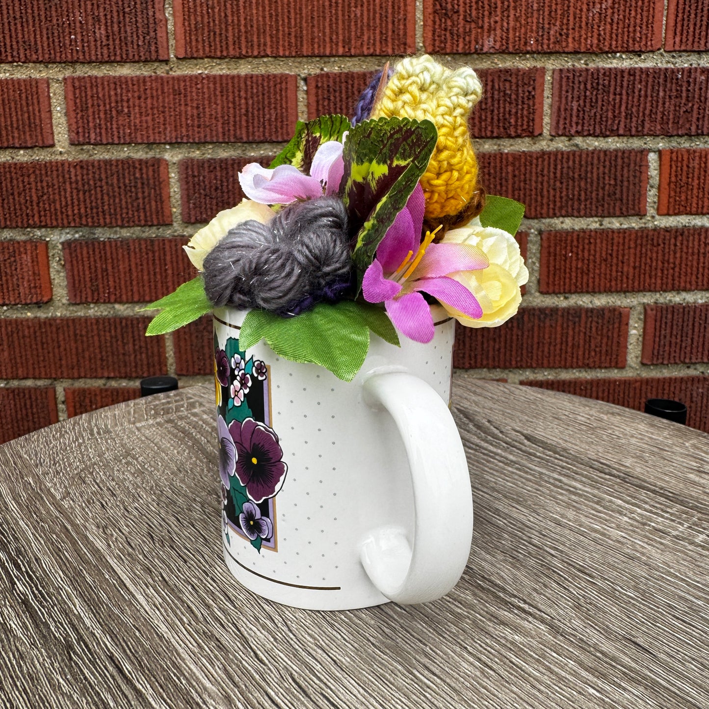 Vintage Floral Pansies Mug