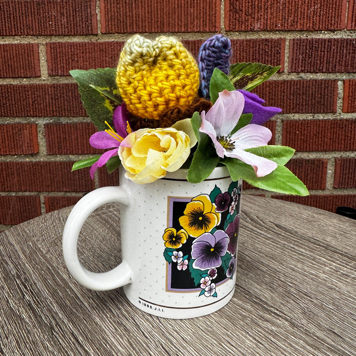 Vintage Floral Pansies Mug