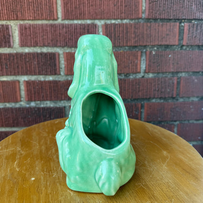 Vintage Shawnee Green Spaniel Dog Planter