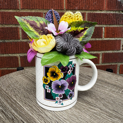 Vintage Floral Pansies Mug