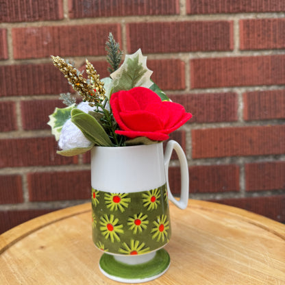 Green/Red Holiday Floral Mug Bouquet