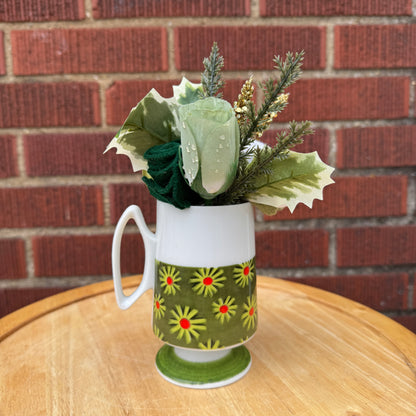 Green/Red Holiday Floral Mug Bouquet