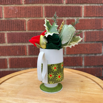 Green/Red Holiday Floral Mug Bouquet