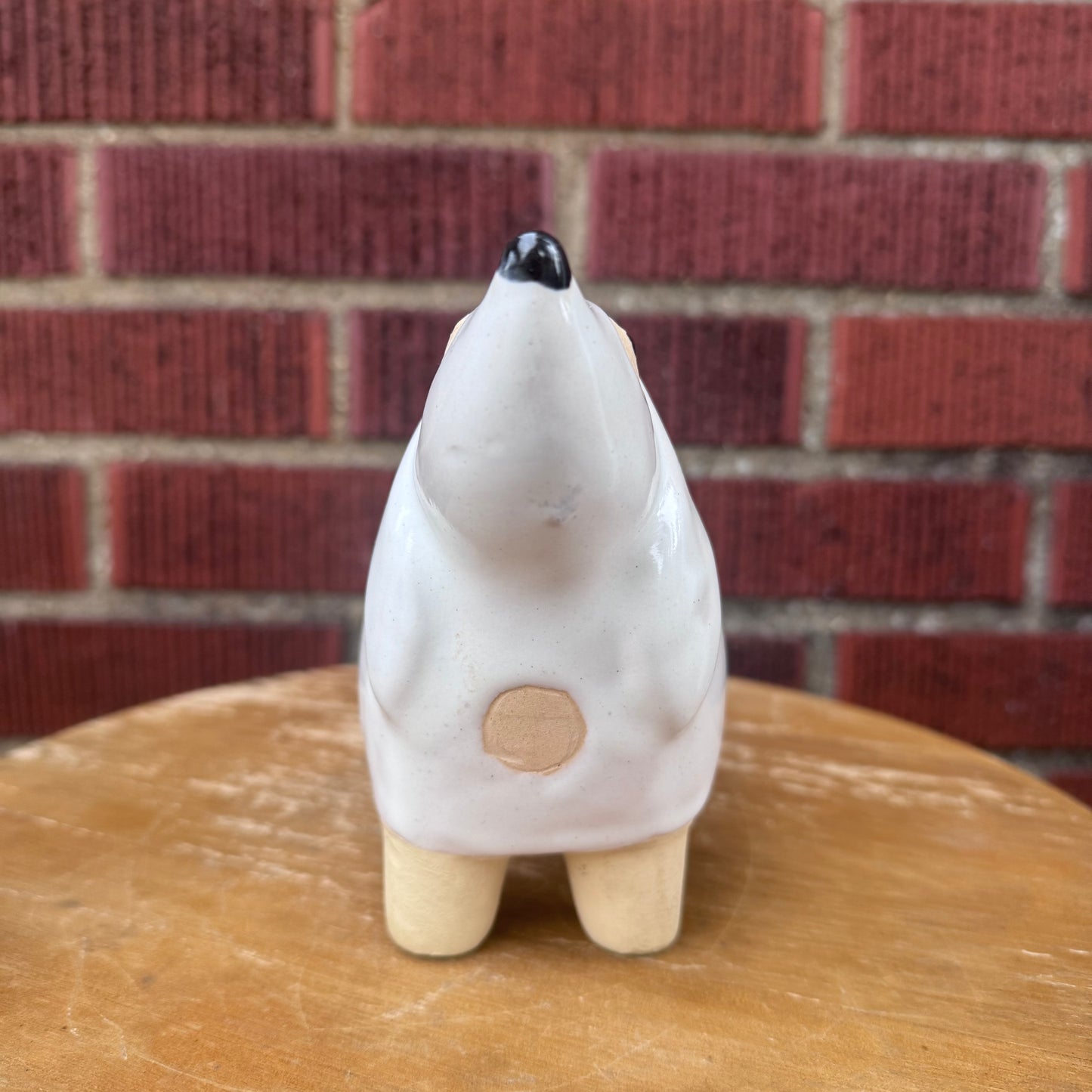 White & Brown Dog Planter