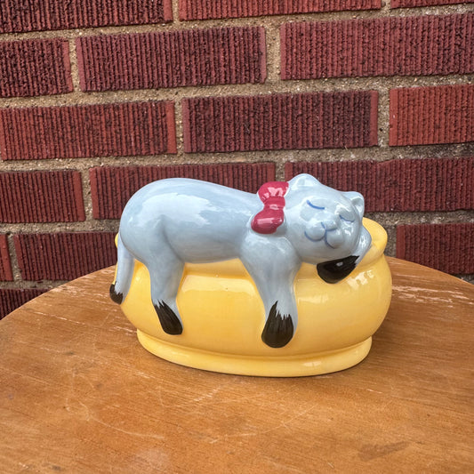 Sleeping Cat Ceramic Planter